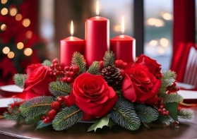 CHRISTMAS CANDLE ARRANGEMENT